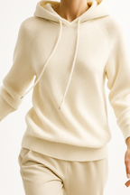 Ribgebreide Hoodie – Casual Trui met Capuchon