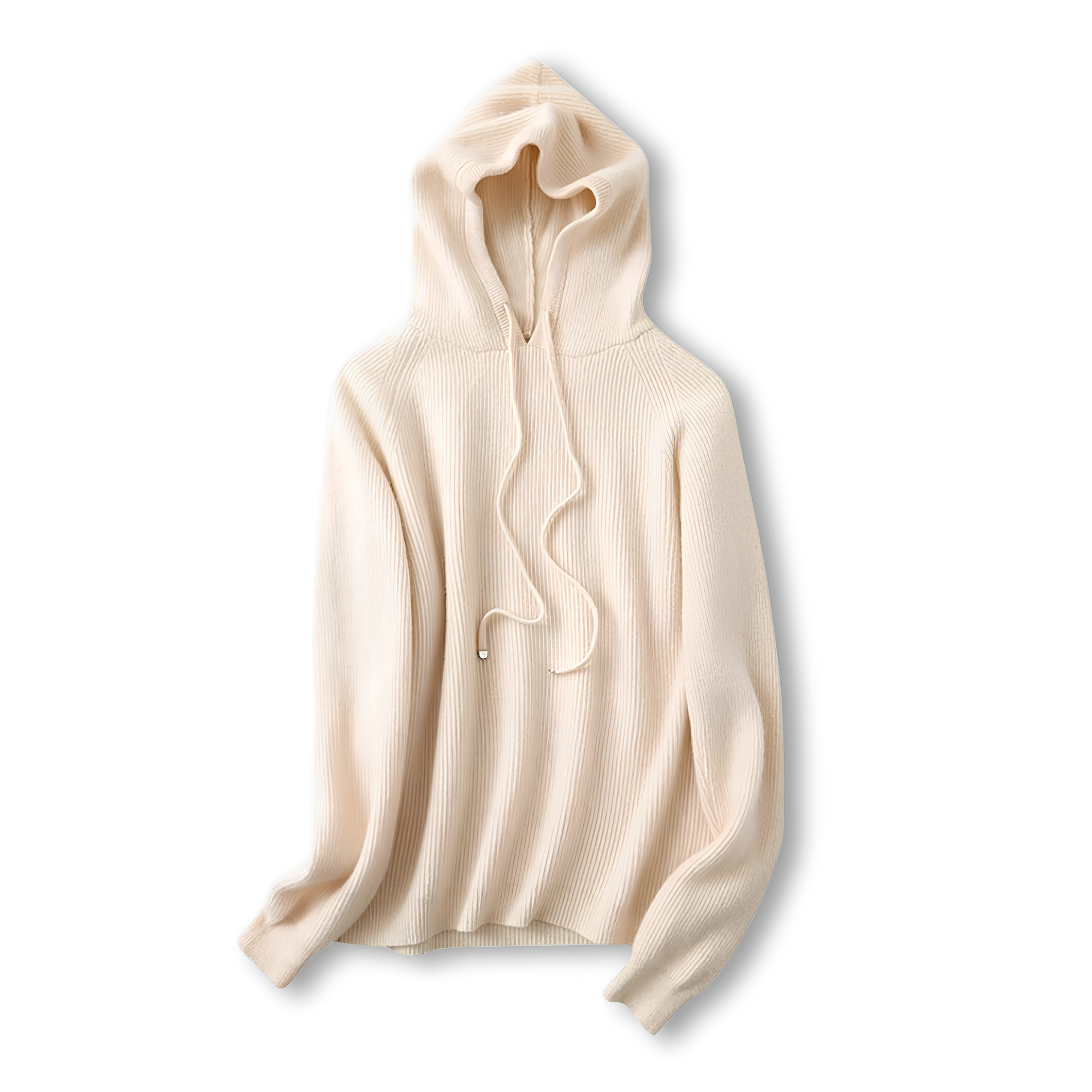 Ribgebreide Hoodie – Casual Trui met Capuchon
