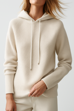 Ribgebreide Hoodie – Casual Trui met Capuchon