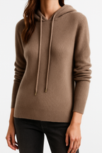 Ribgebreide Hoodie – Casual Trui met Capuchon