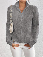 Ritskaartigan met Opstaande Kraag | Regular Fit