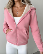 Fleece Hoodie Met Sherpa Voering – Zachte Comfortabele Ritssluiting