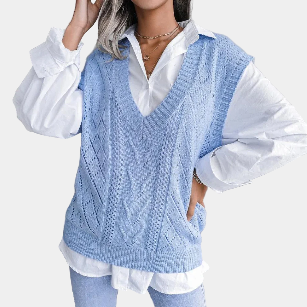 Emora Nova - Stijlvolle Dames Gebreide Vest - Casual Chic