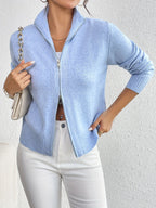 Ritskaartigan met Opstaande Kraag | Regular Fit