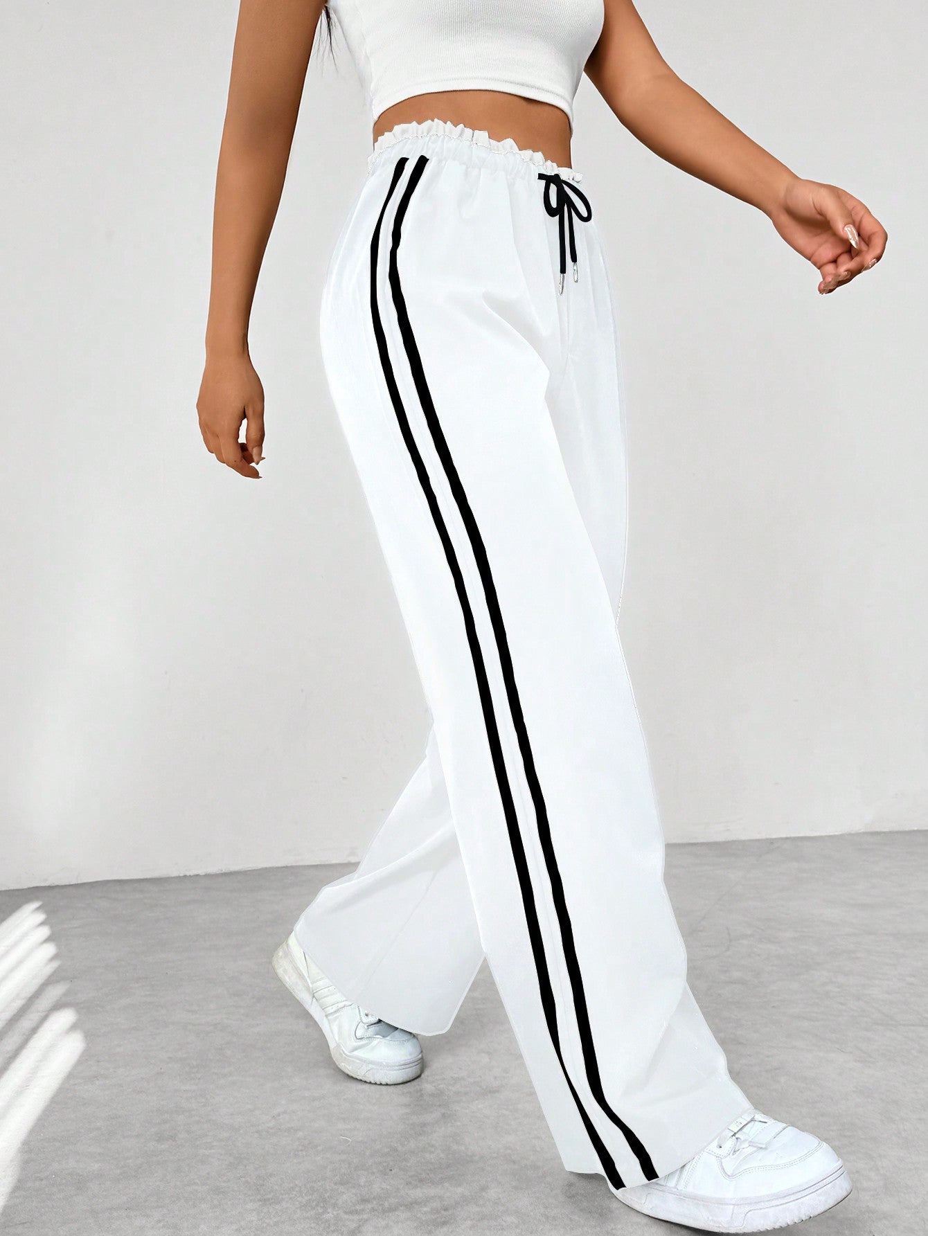 Niek | Trendy Sportieve Wide-Leg Broek