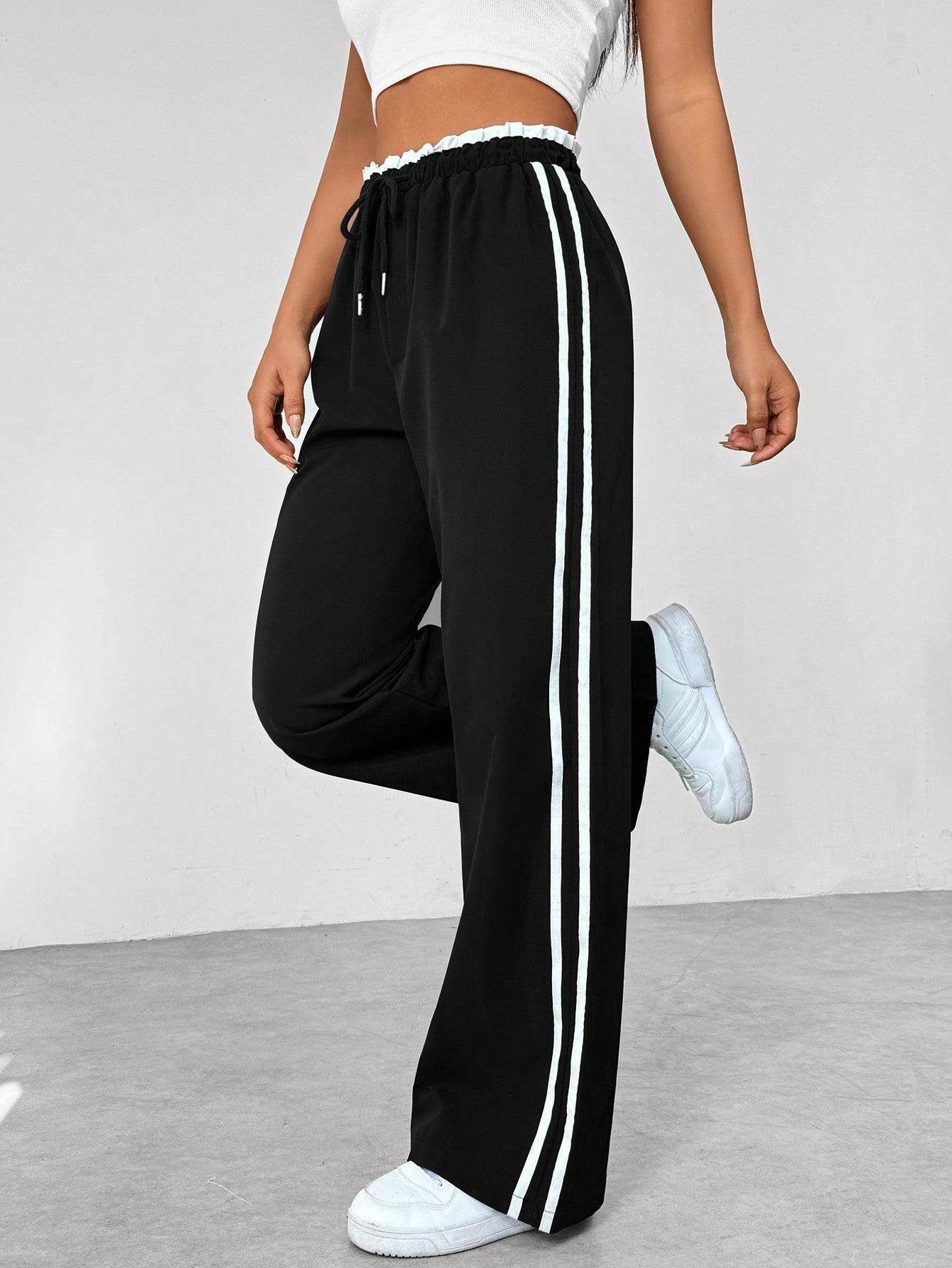 Niek | Trendy Sportieve Wide-Leg Broek