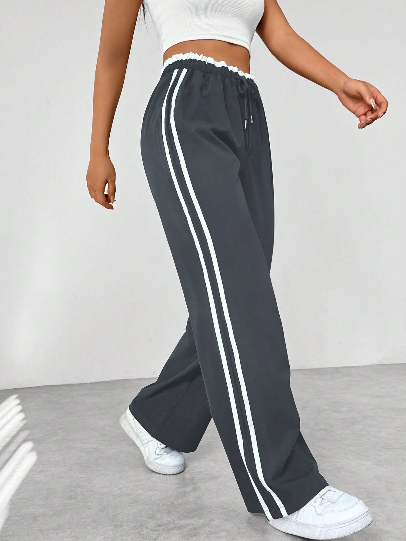 Niek | Trendy Sportieve Wide-Leg Broek