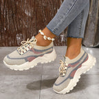 Emora Nova - Moderne Vrouwen Ademende Mesh Sneakers - Zwart