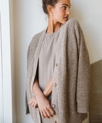 Gebreide Grof Rib Cardigan – Verlaagde Schouder