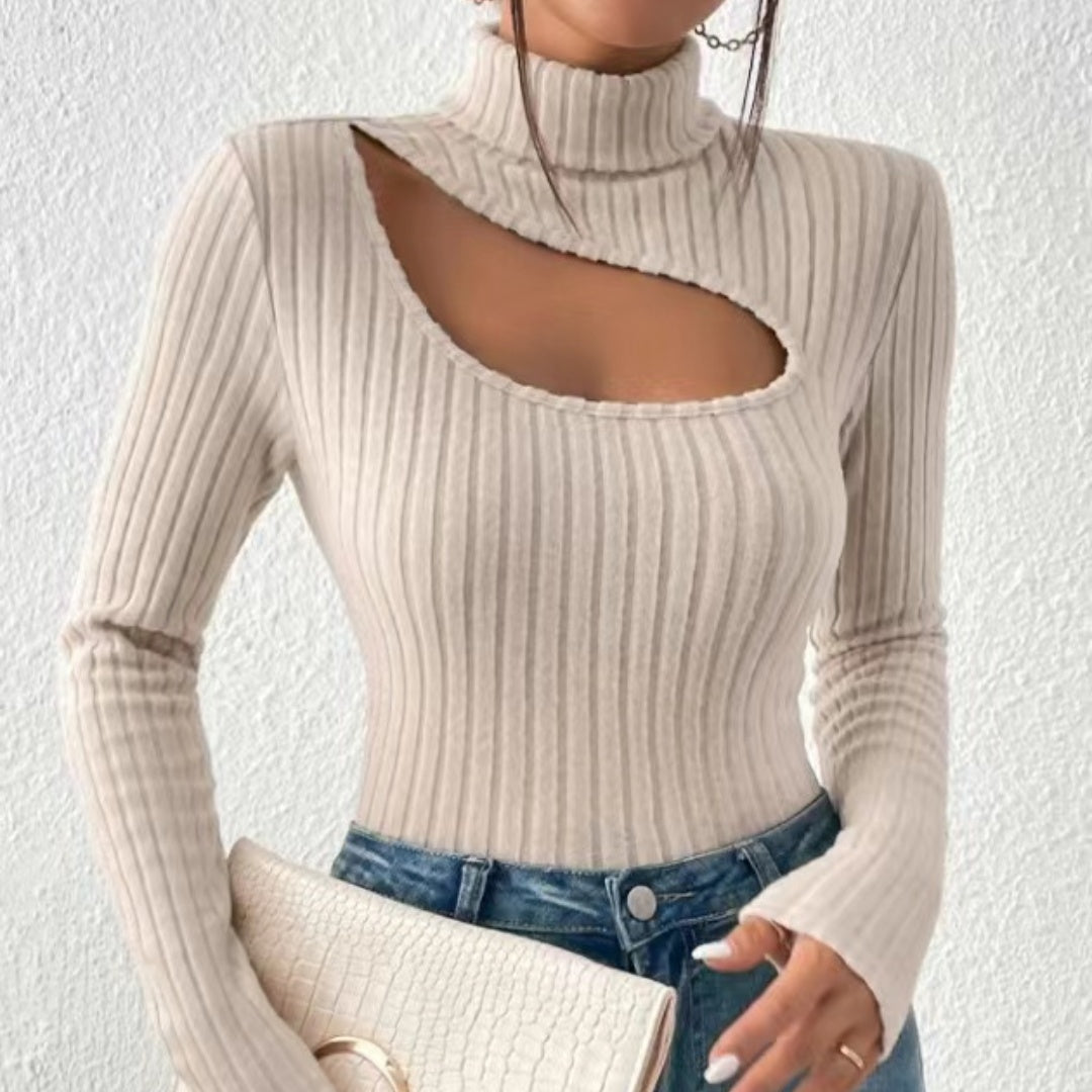 Emora Nova - Moderne Vrouw Gebreide Top met Cut-Out