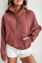 Emora Nova - Trendy Dames Pullover met Hoge Kraag en Kangoeroezak