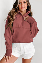 Emora Nova - Trendy Dames Pullover met Hoge Kraag en Kangoeroezak