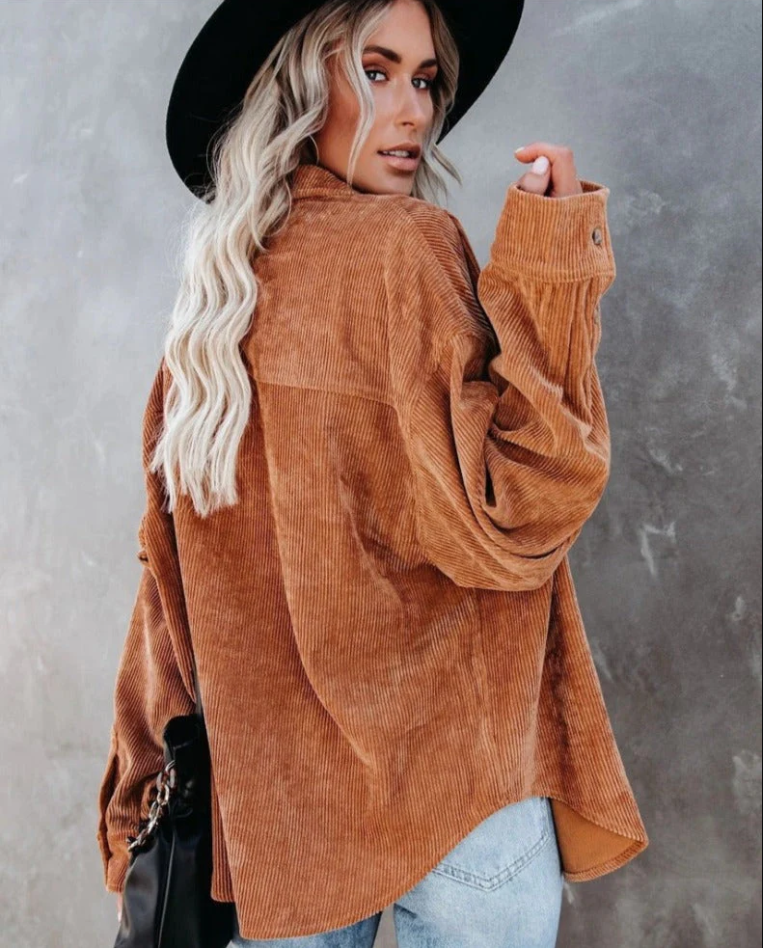 Emora Nova - Hedendaagse Vrouw Corduroy Shirtjack - Herfst