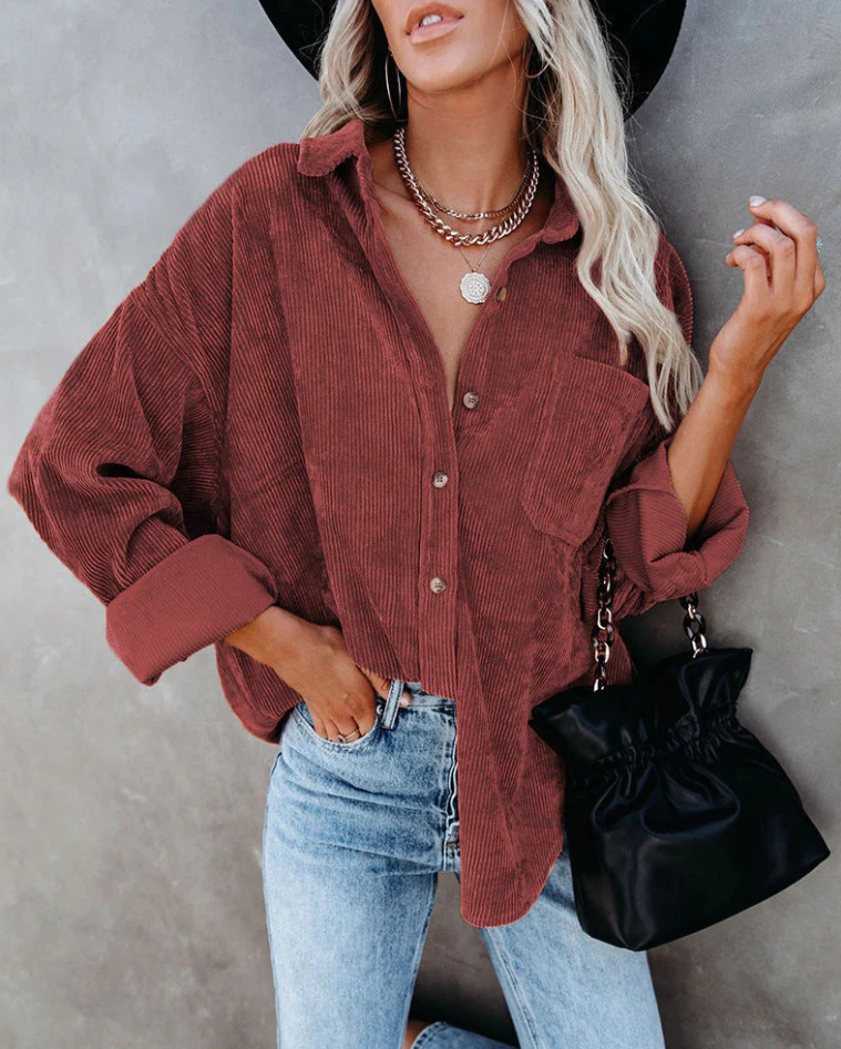 Emora Nova - Hedendaagse Vrouw Corduroy Shirtjack - Herfst