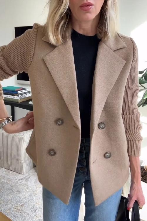 Moderne Vrouw Gebreide Blazer