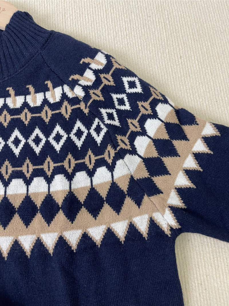 Emora Nova - Comfortabele Dames Trui met Fair Isle Patroon - Winter