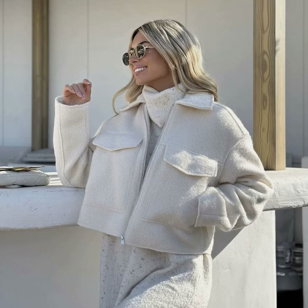 Emora Nova - Dames Korte Jas van Wolmix met Rits - Winter