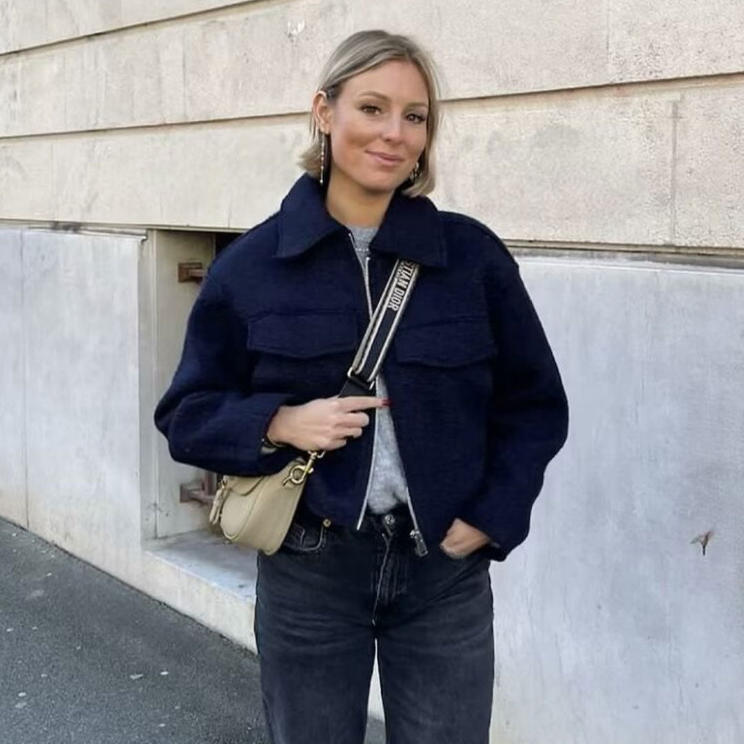 Emora Nova - Dames Korte Jas van Wolmix met Rits - Winter