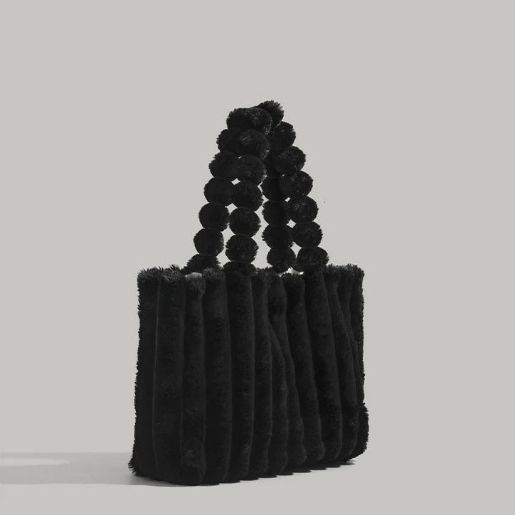 Emora Nova - Trendy Vrouwen Pluche Schoudertas met Pompons