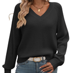 Emora Nova - Hedendaagse Vrouw Gebreide Top met Ballonmouwen - Herfst