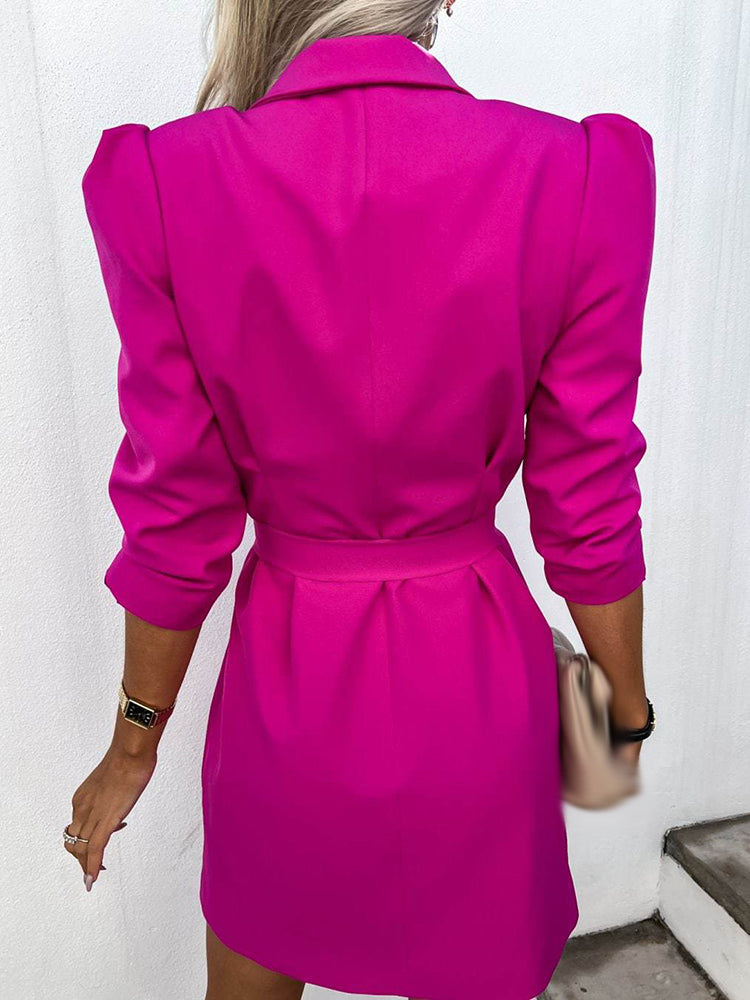 Emora Nova - Stijlvolle Dames Blazerjurk met Ceintuur - All Season