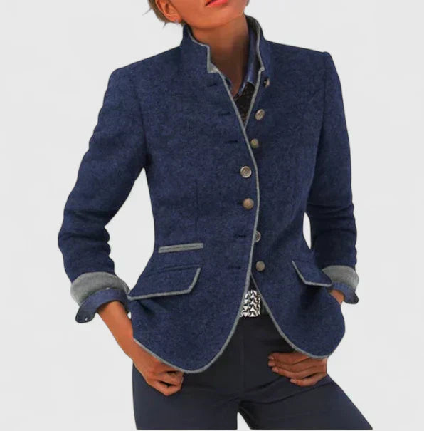 Emora Nova - Stijlvolle Blazer met Mandarijnkraag