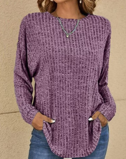 Emora Nova - Comfortabele Dames Gebreide Top met Metallic Garen