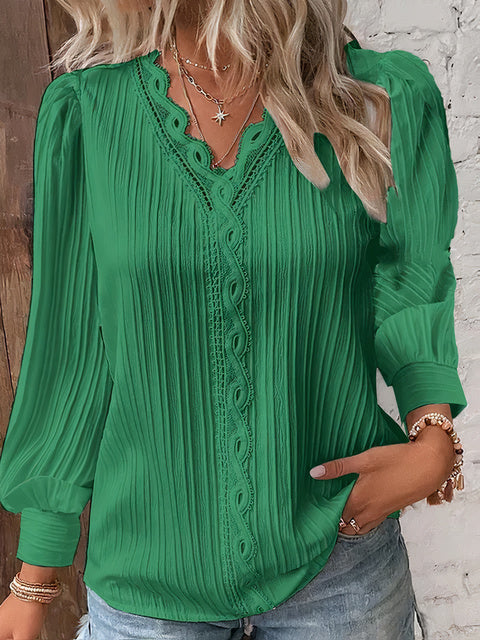 Emora Nova - Vrouwen Blouse met Kant en Knopen