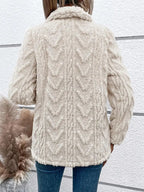 Teddy Jack met Chevron Textuur en Watervalhals