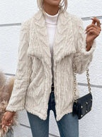 Teddy Jack met Chevron Textuur en Watervalhals