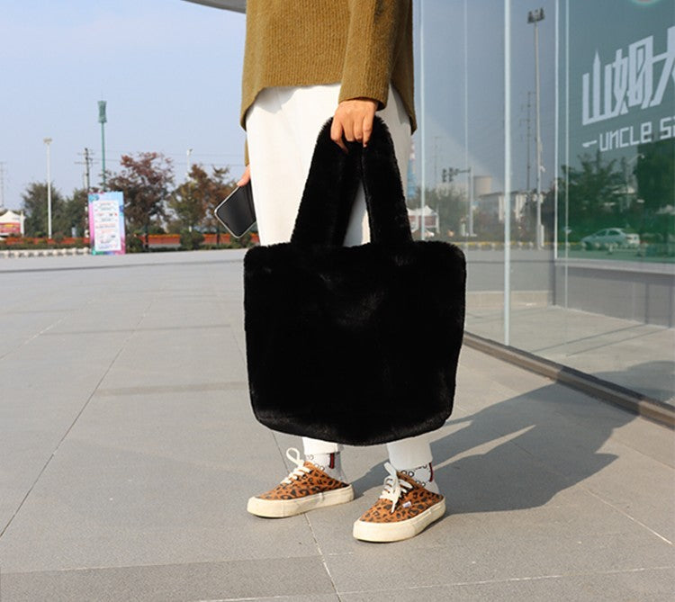 Emora Nova - Luxe Dames Pluche Shopper Tas - Casual Chic