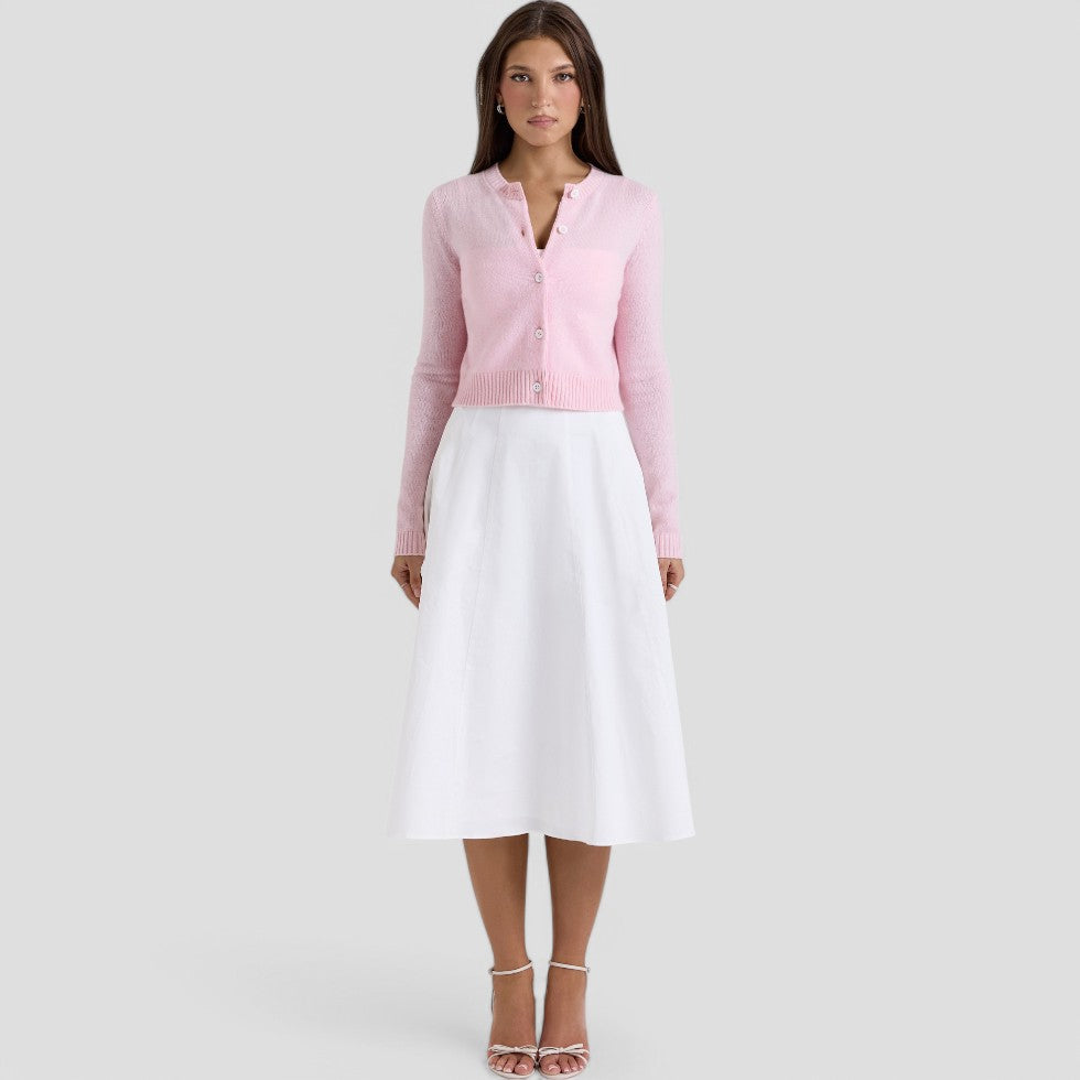 Emora Nova - Vrouwen Gebreide Cropped Cardigan - Lente