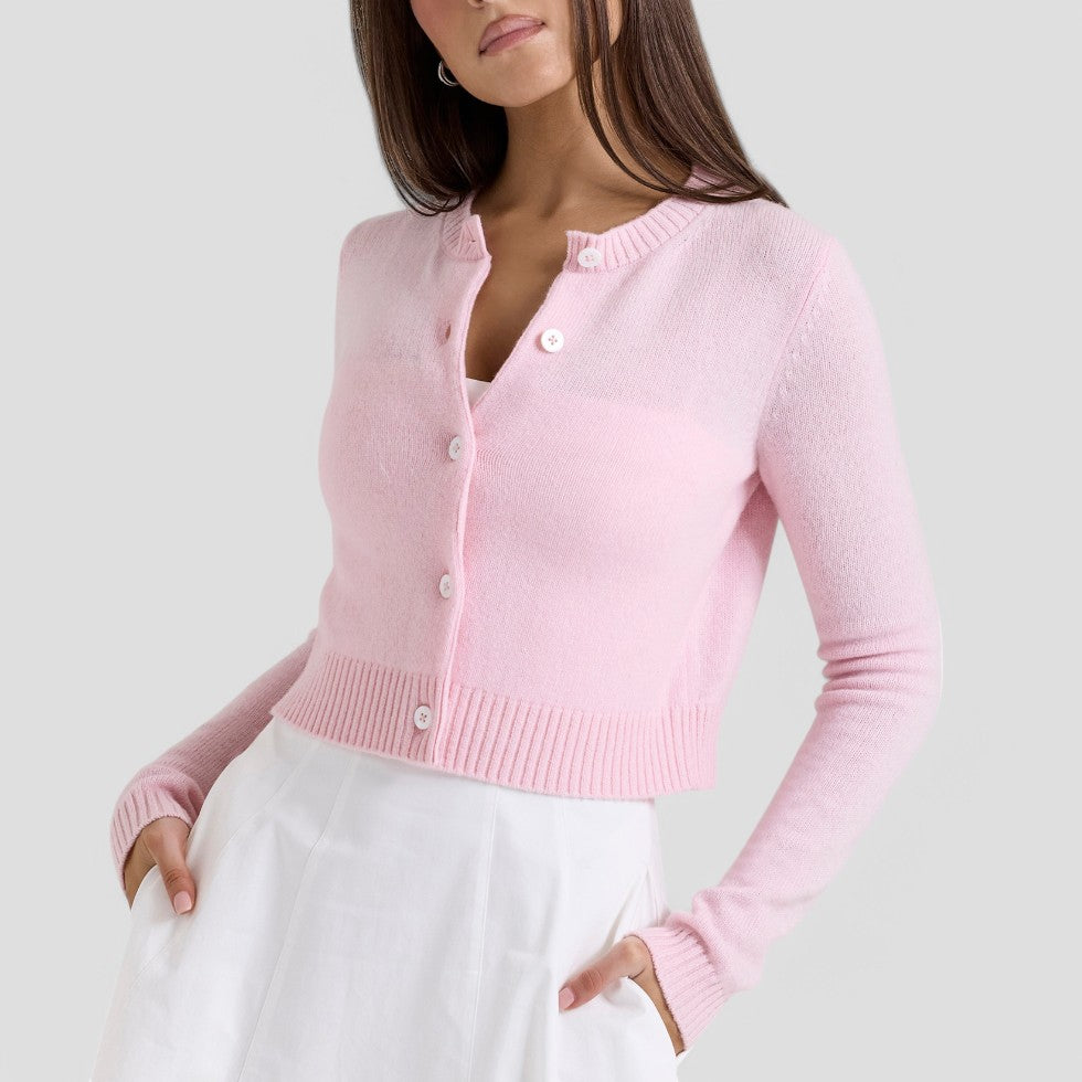 Emora Nova - Vrouwen Gebreide Cropped Cardigan - Lente