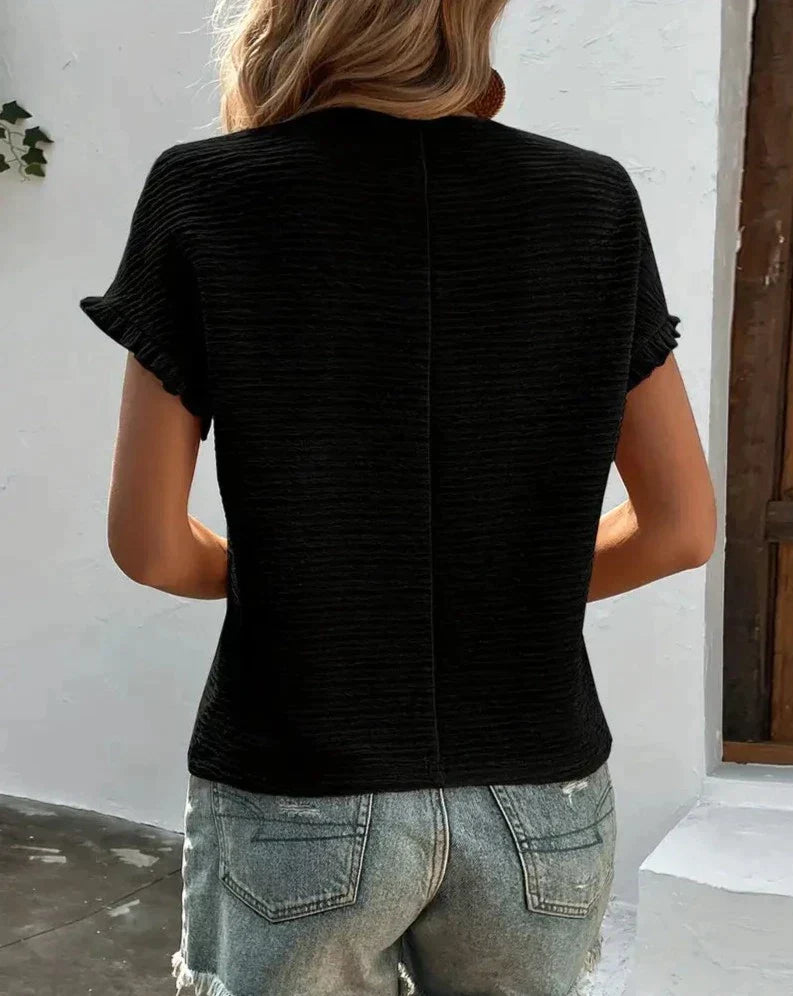 Emora Nova - Dames T-shirt met Ruches en Textuur