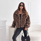 Emora Nova - Dames Luipaard Faux Fur Jas - Winter
