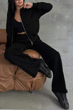 Loungepak Met Bomberjack En Wijde Pijp