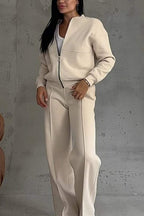 Loungepak Met Bomberjack En Wijde Pijp