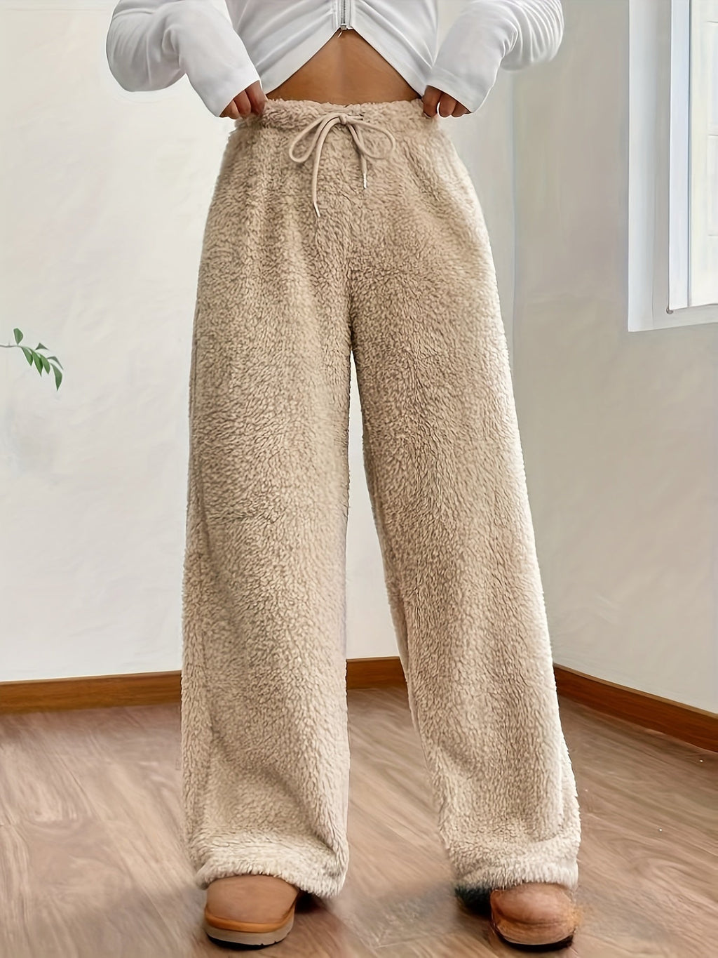 Lounge Broek Met Wijde Pijpen – Ultra Zachte Teddy