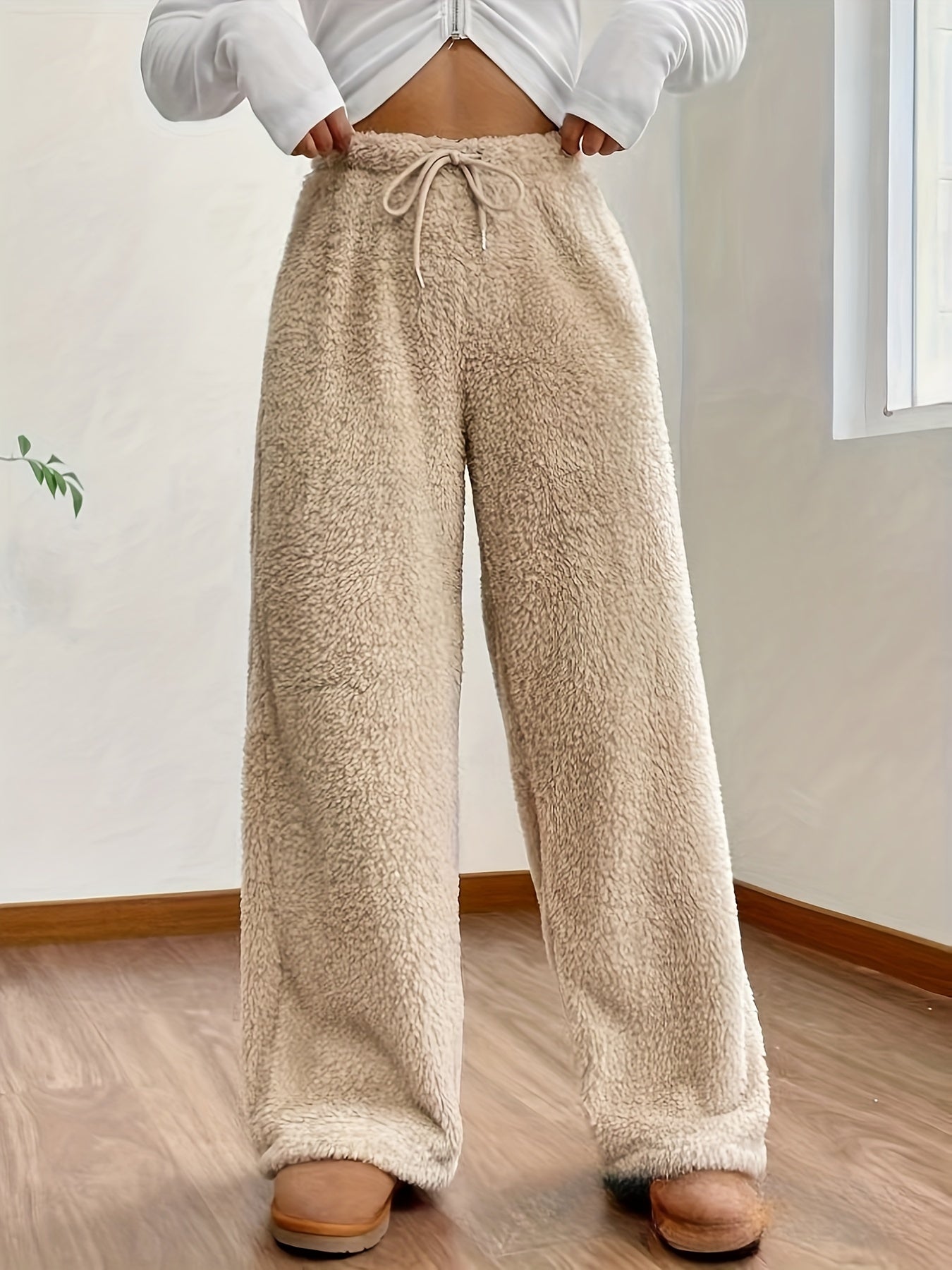 Lounge Broek Met Wijde Pijpen – Ultra Zachte Teddy