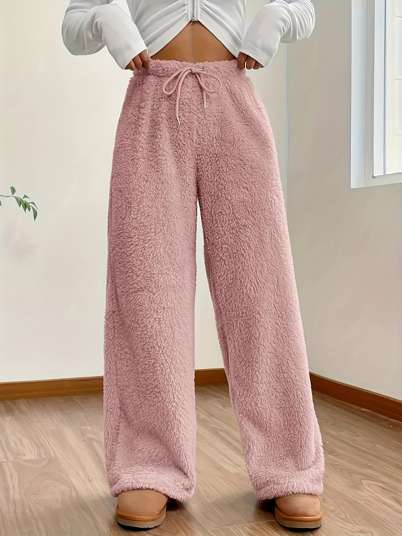Lounge Broek Met Wijde Pijpen – Ultra Zachte Teddy