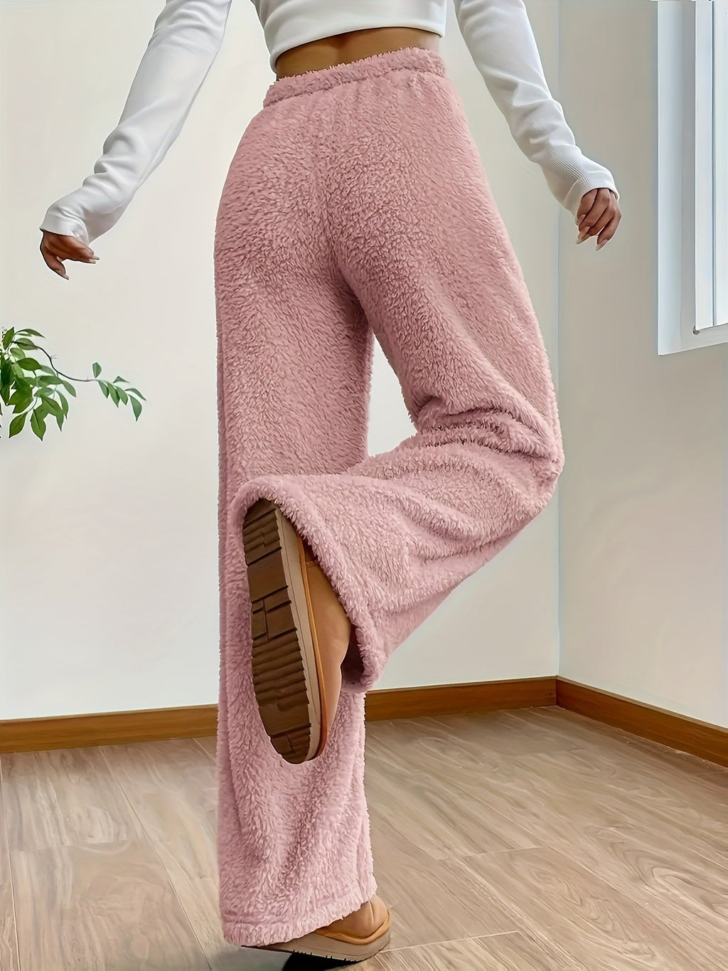 Lounge Broek Met Wijde Pijpen – Ultra Zachte Teddy