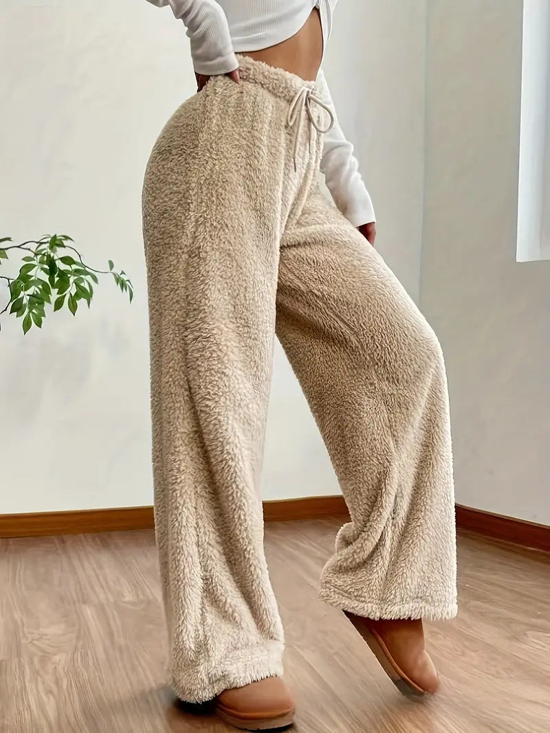 Lounge Broek Met Wijde Pijpen – Ultra Zachte Teddy