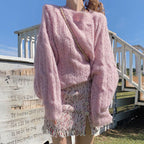 Emora Nova - Dames Open Gebreide Trui - Zacht Mohair