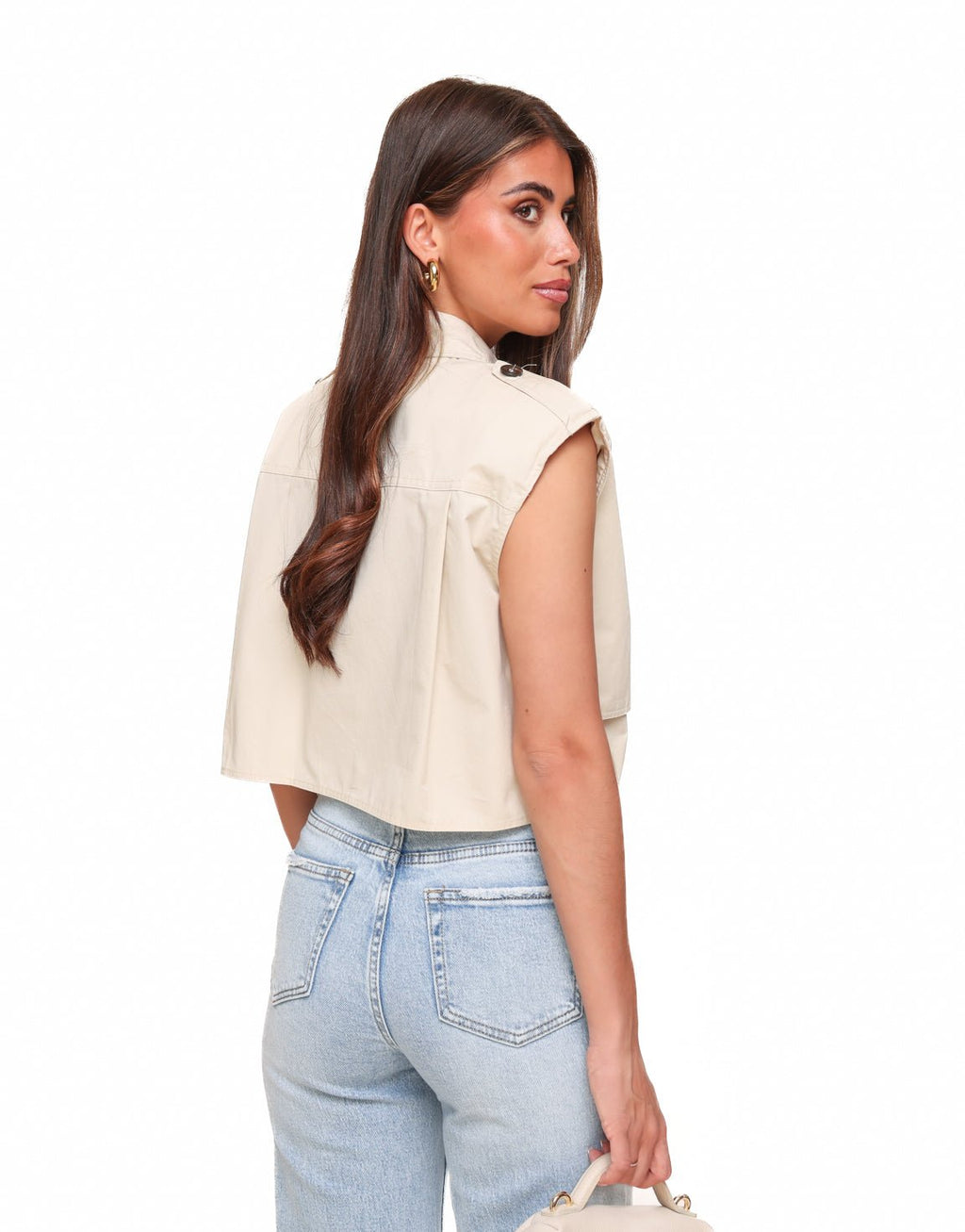 Beige Cropped Trench - Top - Olivia & Kate