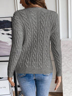 Gebreide Trui – Klassiek Kabelpatroon Grijs