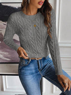 Gebreide Trui – Klassiek Kabelpatroon Grijs