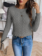 Gebreide Trui – Klassiek Kabelpatroon Grijs