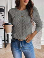 Gebreide Trui – Klassiek Kabelpatroon Grijs