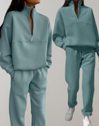 Fleece Trainingspak met Halve Rits – Relaxte Pasvorm