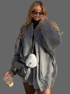 Relaxte Oversized Bomber – Zachte Bouclé Jas